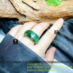 Nhẫn yên ngựa ngọc Cẩm thạch sơn thuỷ, bản 11mm - Ảnh 7