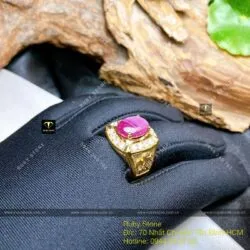 Nhẫn nam Ruby Nam Phi, vàng 18k - Hình ảnh 3