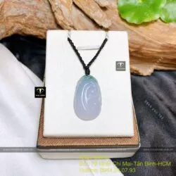 Ngọc bội như ý ngọc Cẩm thạch tím xanh, KT 28mm - Ảnh 3
