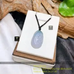 Ngọc bội như ý ngọc Cẩm thạch tím xanh, KT 28mm - Ảnh 4