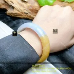 Vòng ngọc Cẩm thạch huyết tím Myanmar, ni tay 57mm - Ảnh 4