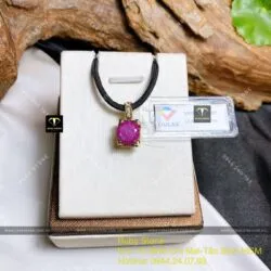 Mặt dây chuyền Ruby Nam Phi mài giác, vàng 18k - Hình ảnh 5