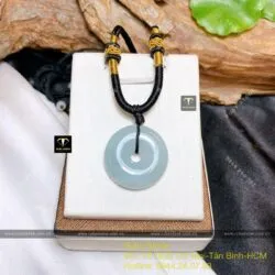 Đồng điếu ngọc cẩm thạch Myanmar màu lam, KT 26mm - Ảnh 5