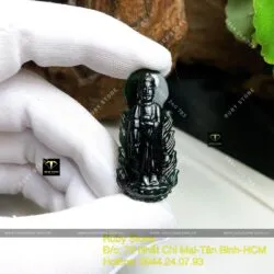 Phật A Di Đà Phỉ Thúy Mực Dục (Mặc Thuý), KT 37mm - Hình ảnh 6