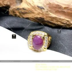 Nhẫn nam Ruby Nam Phi, vàng 18k - Hình ảnh 6