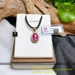 Mặt dây chuyền Ruby Nam Phi, vàng 18k - Hình ảnh 4