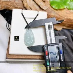Ngọc bội như ý ngọc Cẩm thạch đậu lý, KT 28mm - Ảnh 7