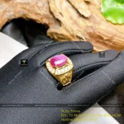 Nhẫn nam Ruby Nam Phi, vàng 18k - Hình ảnh 4