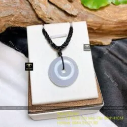 Đồng điếu ngọc Cẩm thạch phớt tím, KT 26mm - Ảnh 2