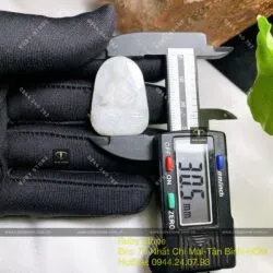 Phật bản mệnh ngọc Cẩm thạch trắng, KT 30mm