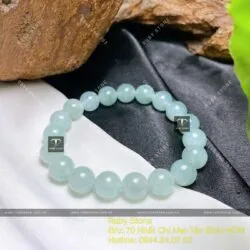 Vòng tay Phỉ Thuý xanh lý chất băng 10 ly - Hình ảnh 7