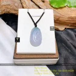 Ngọc bội như ý ngọc Cẩm thạch tím xanh, KT 28mm