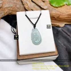 Ngọc bội như ý ngọc Cẩm thạch đậu lý, KT 28mm - Ảnh 3