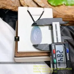 Ngọc bội như ý ngọc Cẩm thạch tím xanh, KT 28mm - Ảnh 2