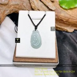 Ngọc bội như ý ngọc Cẩm thạch đậu lý, KT 28mm - Ảnh 4