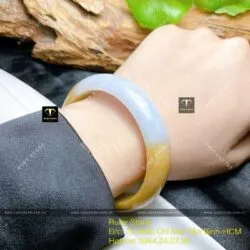 Vòng ngọc Cẩm thạch huyết tím Myanmar, ni tay 57mm - Ảnh 5