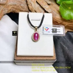 Mặt dây chuyền Ruby Nam Phi, vàng 18k - Hình ảnh 2