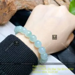 Vòng tay Phỉ Thuý xanh lý chất băng 10 ly - Hình ảnh 3