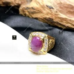 Nhẫn nam Ruby Nam Phi, vàng 18k - Hình ảnh 5