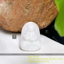 Phật bản mệnh ngọc Cẩm thạch trắng, KT 30mm
