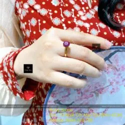 Nhẫn Ruby Nam Phi mài giác tròn, vàng 18k - Hình ảnh 11