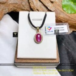 Mặt dây chuyền Ruby Nam Phi, vàng 18k - Hình ảnh 3