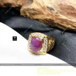 Nhẫn nam Ruby Nam Phi, vàng 18k - Hình ảnh 7