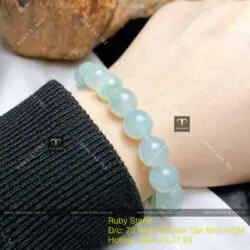 Vòng tay Phỉ Thuý xanh lý chất băng 10 ly - Hình ảnh 2