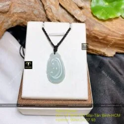 Ngọc bội như ý ngọc Cẩm thạch đậu lý, KT 28mm - Ảnh 2
