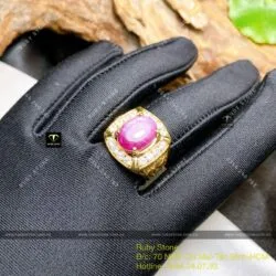 Nhẫn nam Ruby Nam Phi, vàng 18k