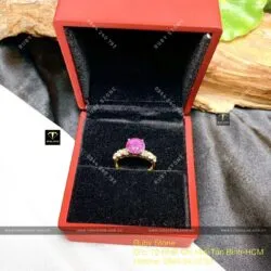 Nhẫn Ruby Nam Phi mài giác, vàng 18k - Hình ảnh 5