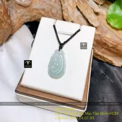 Ngọc bội như ý ngọc Cẩm thạch đậu lý, KT 28mm - Ảnh 5