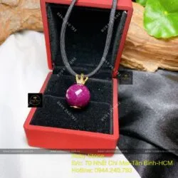 Mặt dây chuyền trái châu Ruby Nam Phi, vàng 18k - Hình ảnh 3