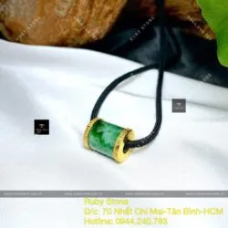 Mặt dây Lu thống ngọc Cẩm thạch, vàng 18k - Hình ảnh 2