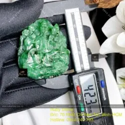 Phổ hiền bồ tát – Phật bản mệnh Ngọc Cẩm Thạch xanh lý táo, tuổi Thìn- Tỵ, KT 42mm - Ảnh 7