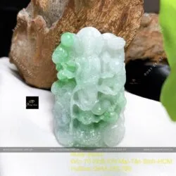 Phật Quán Thế Âm Bồ Tát ngọc cẩm thạch lý táo chạm tay tinh xảo, KT 59mm - Ảnh 4