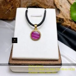 Mặt dây chuyền Ruby Nam Phi, vàng 18k