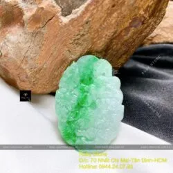 Phật Quán Thế Âm Bồ Tát ngọc cẩm thạch xanh lý táo, KT 43mm