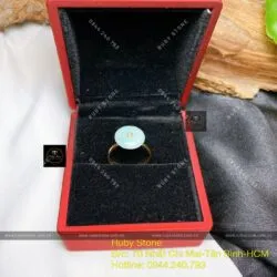 Nhẫn đồng điếu ngọc Cẩm thạch, vàng 18k - Ảnh 4