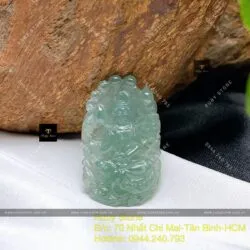 Phật Quán Thế Âm Bồ Tát Lam băng chạm tay tinh xảo, KT 34mm - Ảnh 3