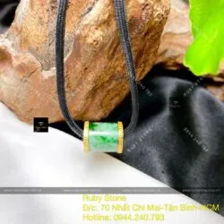 Mặt dây Lu thống ngọc Cẩm thạch, vàng 18k - Hình ảnh 9