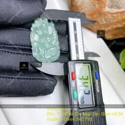 Phật Quán Thế Âm Bồ Tát Lam băng chạm tay tinh xảo, KT 34mm - Ảnh 7