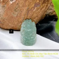 Phật Quán Thế Âm Bồ Tát Lam băng chạm tay tinh xảo, KT 34mm - Ảnh 5