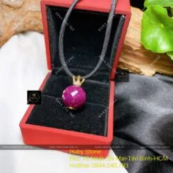 Mặt dây chuyền trái châu Ruby Nam Phi, vàng 18k - Hình ảnh 6