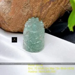 Phật Quán Thế Âm Bồ Tát Lam băng chạm tay tinh xảo, KT 34mm - Ảnh 4