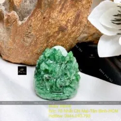 Phổ hiền bồ tát – Phật bản mệnh Ngọc Cẩm Thạch xanh lý táo, tuổi Thìn- Tỵ, KT 42mm - Ảnh 3