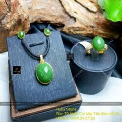 Bộ trang sức Ngoc Bích Canada lên vàng 18k - Ảnh 5