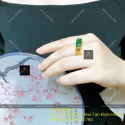 Nhẫn yên ngựa ngọc Cẩm thạch, vàng 18k - Hình ảnh 7
