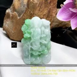 Phật Quán Thế Âm Bồ Tát ngọc cẩm thạch lý táo chạm tay tinh xảo, KT 59mm - Ảnh 6