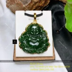 Phật Di Lặc Ngọc Bích Canada, vàng 18k - Ảnh 2